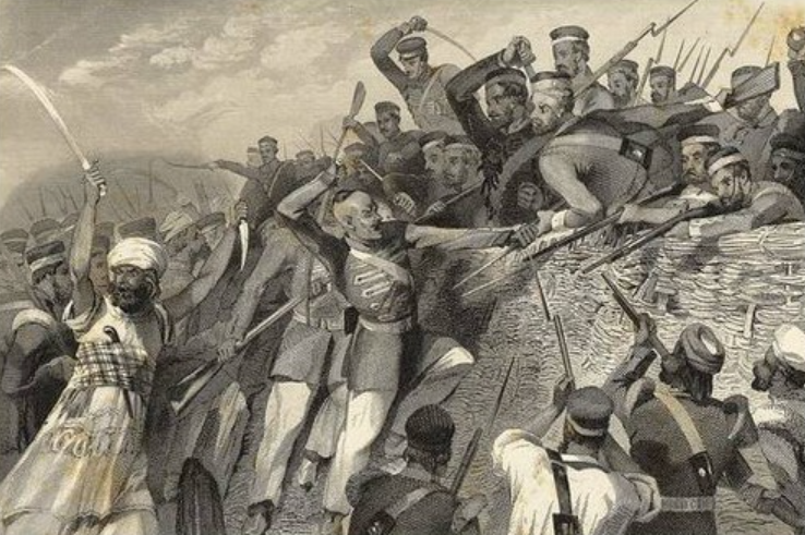 Illustration of the Indian Rebellion of 1857 and British suppression