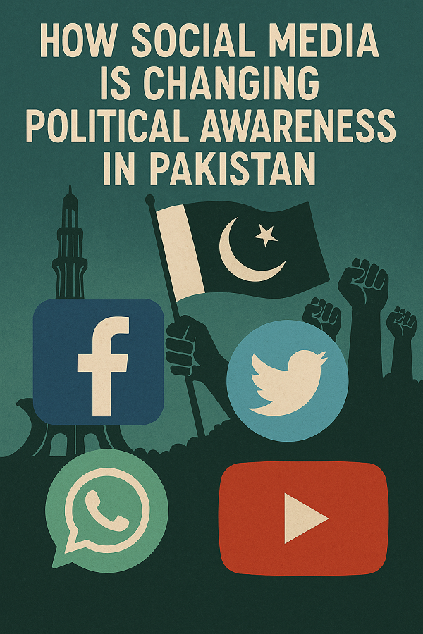 Visual representation of social media platforms influencing political awareness in Pakistan