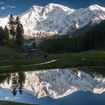 Stunning panoramic view of valleys and mountains in Gilgit-Baltistan.