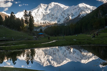Stunning panoramic view of valleys and mountains in Gilgit-Baltistan.