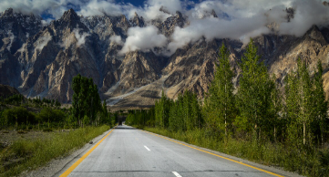 Fairy Meadows: Lush green meadows with panoramic views of Nanga Parbat in the Hunza Valley.