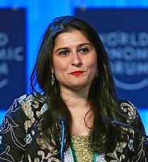 Sharmeen Obaid-Chinoy speaking at a human rights event