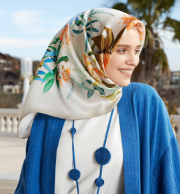 Turkish-style hijab with blazer for office wear