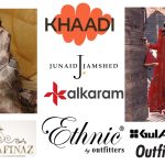 "Models wearing Pakistani designer clothing from top brands in an international fashion showcase 2025"