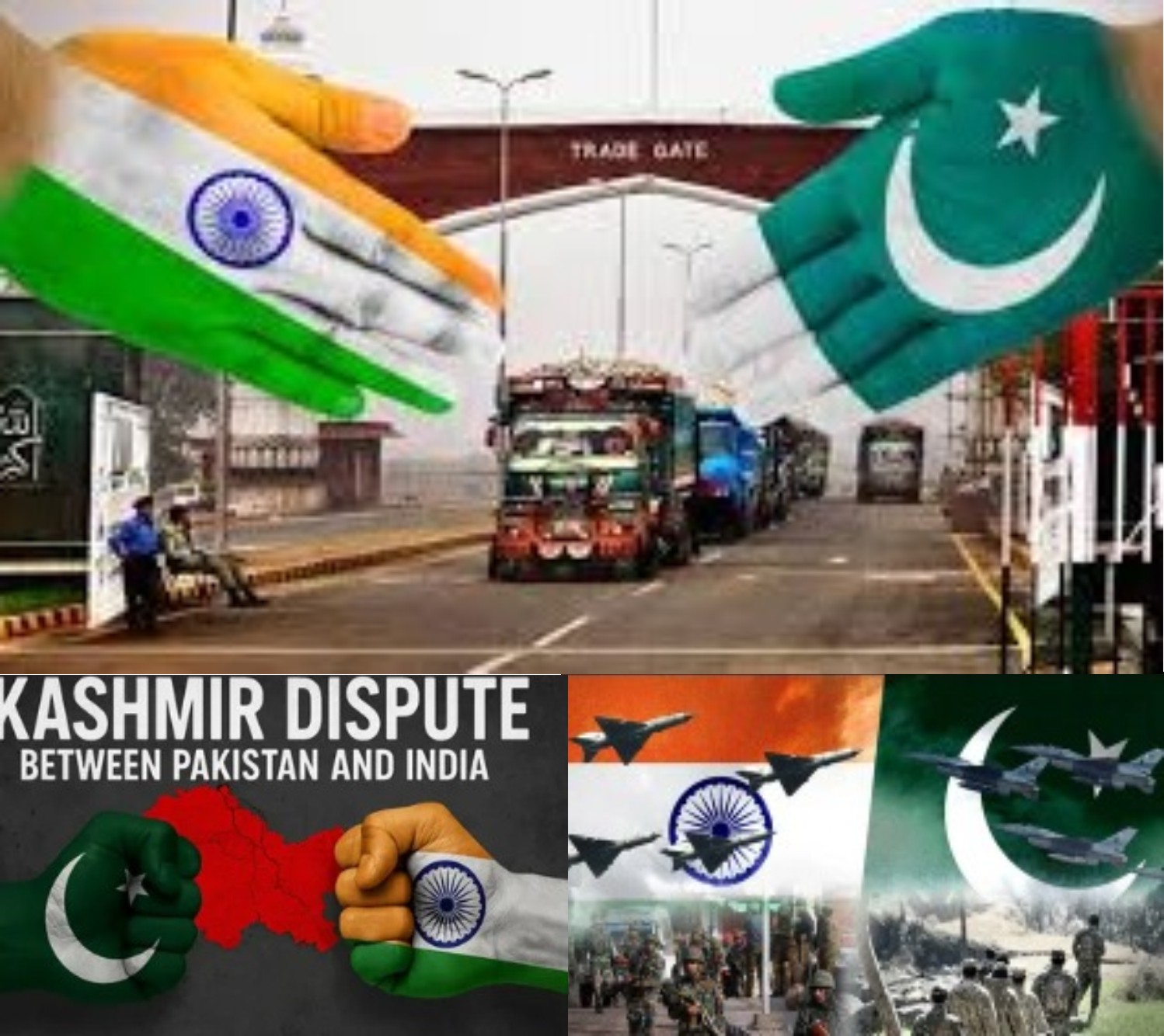A collage of flags, diplomatic meetings, and border images representing Pakistan’s foreign policy challenges