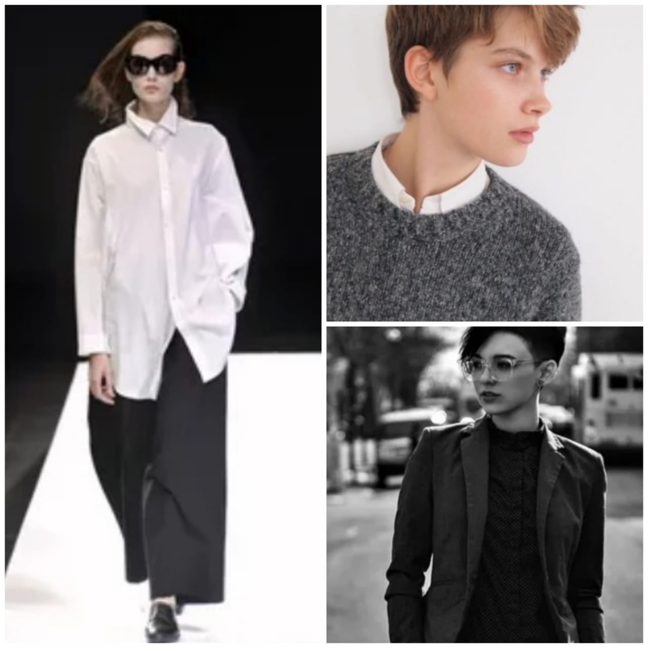 Model in gender-neutral minimalist Eid outfit 2025 with relaxed silhouette