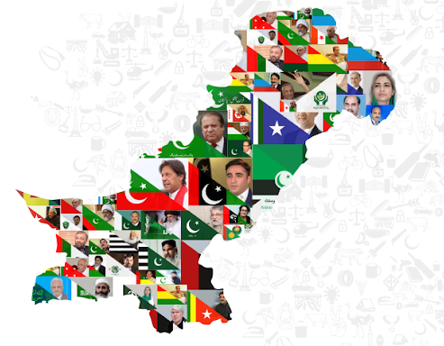 Illustration of Pakistan’s 2025 election roadmap with a digital map and ballot icons