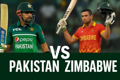 Pakistan vs Zimbabwe cricket graphic showing match highlights and trending sports visuals